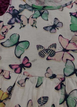 Летнее сарафан платье с бабочками h&m  3-4 года4 фото