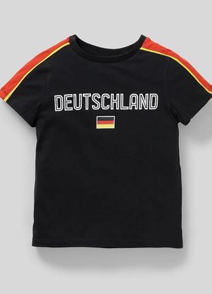 Футболка 110 чорна чорна німеччина deutschland бавовна бавовняна прапор