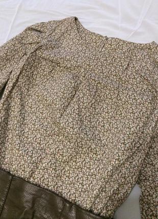 Блуза стильная в мелкий цветочек коттон длинный рукав1 фото