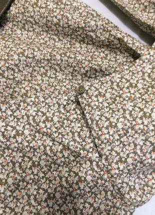 Блуза стильная в мелкий цветочек коттон длинный рукав4 фото