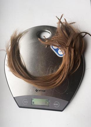 Натуральне каштанове русяве волосся для нарощування3 фото