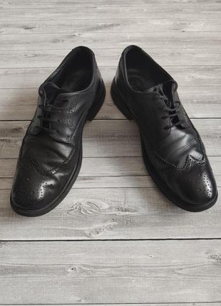 Мужские черные кожаные туфли geox, 43 размер