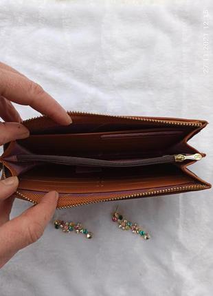 Кошелек женский клач гаманець жіночий на молнии на замочке коричневый рыжий3 фото