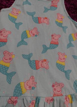 Летнее платье сарафан peppa pig со свинкой пеппой русалкой 3-4года3 фото