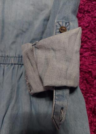 Стильное джинсовое платье рубашка с кружевом  georg  на 4-5 лет8 фото