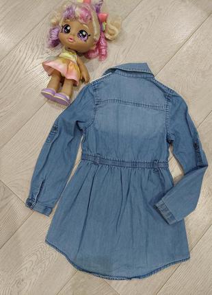 Стильное джинсовое платье рубашка с кружевом  georg  на 4-5 лет6 фото