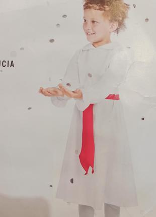 Карнавальное детское белое платье 2-4 года платье святой люсии