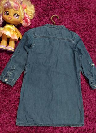 Джинсовое платье рубашка с вышивкой на кнопках georg 3-5лет6 фото