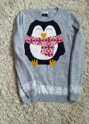 Рождественский свитер с пингвином f&f