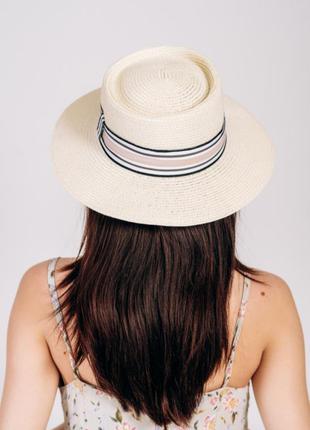 Классная летняя пляпа светлая бежевая пляжная шляпка тренд капелюх панама2 фото