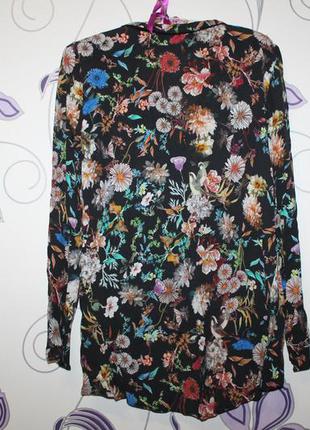 Красивая блуза рубашка zara в цветочный принт2 фото