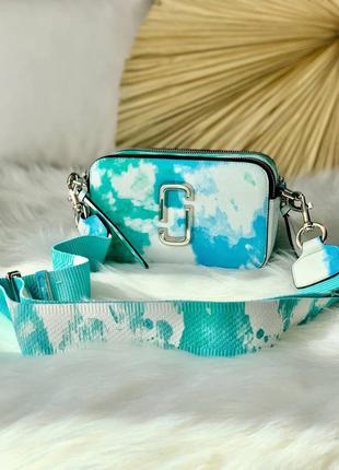 Шикарна жіноча шкіряна сумочка в стилі marc jacobs tie dye mint клатч бірюза з блакиттю