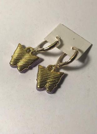 📢акція 📢сережки сережки метелики з лавандового емаллю під золото3 фото