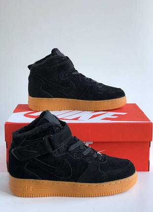 Nike air force black mid сникеры!!!
