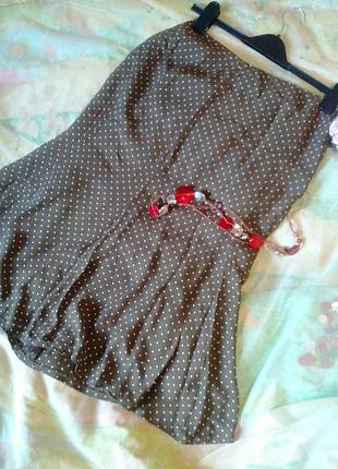 Милая юбка -годе в горошек из  вискозной ткани,44-46разм,италия,artigiano,пот-38см..