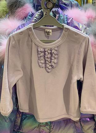 Велюровая кофта пуловер реглан гольф фиолетовая 86