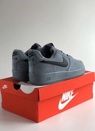 Зимние кроссовки nike air force 1 "grey" winter на меху3 фото