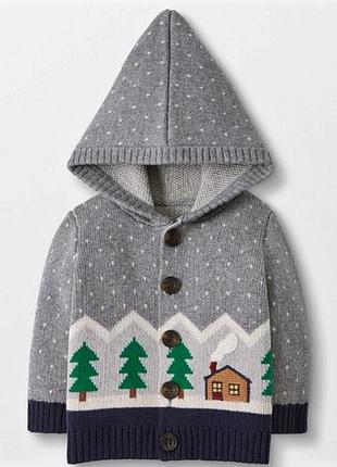 Кардиган з капюшоном hanna андерссон tannenbaum бавовна+меринос