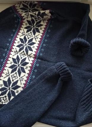 38р. шерстяной джемпер кофта-реглан  с рисунком colin's 3