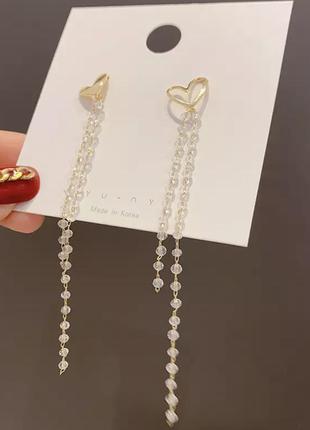 📢акция 📢сережки серьги гвоздики висюльки сердечки с бисером