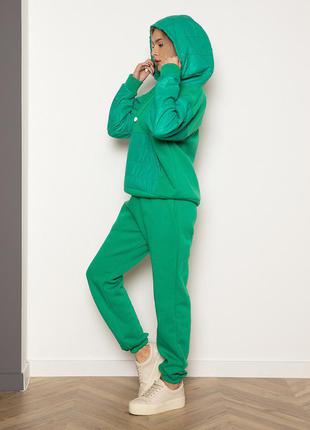 Зеленый комбинированный теплый костюм из батальной серии