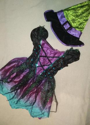 Карнавальна сукня павучихи з капелюхом на дівчинку 9/10л1 фото