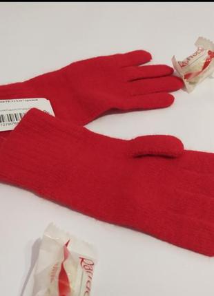 Ангоровые перчатки oddissey в шикарном красном цвете