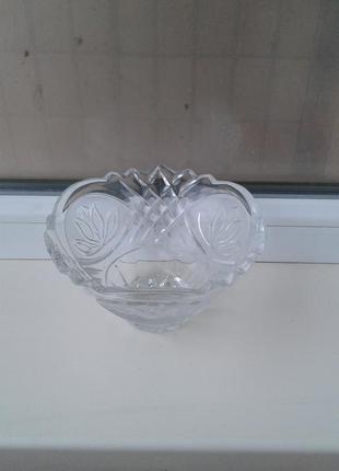 Хрустальная ваза салатница конфетница фруктовница винтаж ссср2 фото