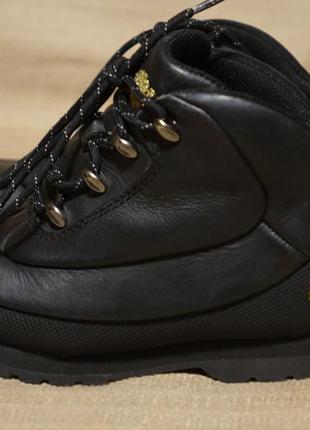 Классные черные комбинированные утепленные кожаные ботинки timberland 26 1/2 р.5 фото