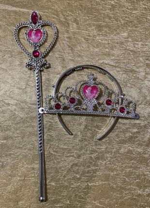 Атласные перчатки корона волшебная палочка для принцессы золушки белль белоснежки анны эльзы8 фото