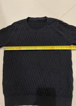 Джемпер, свитер, кофточка, укороченый рукав, трикотаж, коттон 100%, замеры на фото, выглядит дорого и качественно, вязка мелкими косичками6 фото