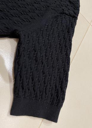 Джемпер, свитер, кофточка, укороченый рукав, трикотаж, коттон 100%, замеры на фото, выглядит дорого и качественно, вязка мелкими косичками3 фото