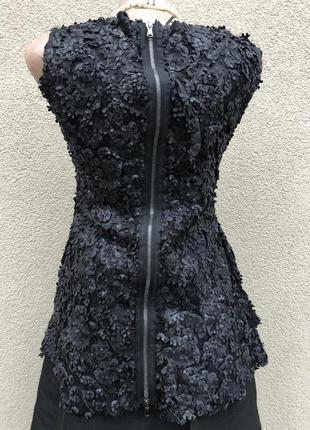 Чёрная,ассиметричная блуза,туника,люкс бренд,masnada8 фото