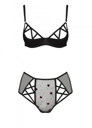 Lovelia bikini комплект нижньої білизни сіточка,принт,шнурівка,2 фото