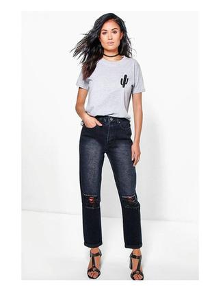 Черные "mom-jeans" boohoo1 фото