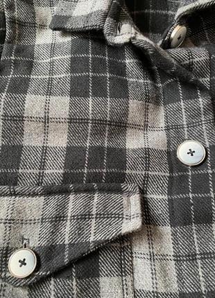 Тёплая удлинённая рубашка в клетку ручной работы