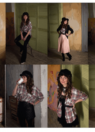 Тёплая удлинённая рубашка в клетку ручной работы