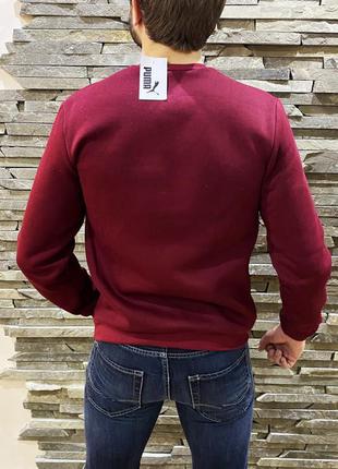 Свитшот (на флисе) бордовый мужской свитер кофта4 фото