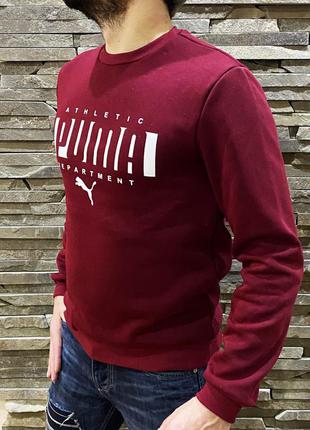 Свитшот (на флисе) бордовый мужской свитер кофта2 фото