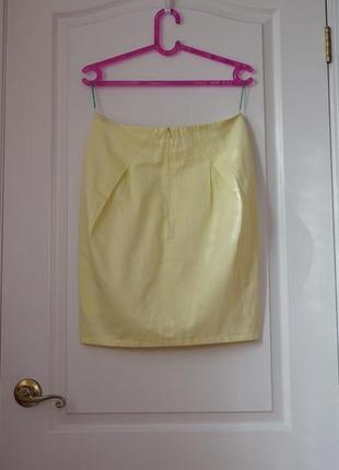 Лимонная юбка-карандаш / обтягивающая2 фото