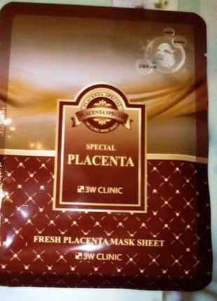 3w clinic fresh placenta mask sheet тканевая маска с  экстрактом плаценты3 фото