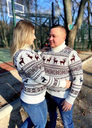 Светр з оленями, светри для двох, светри для фемілі цибуля
