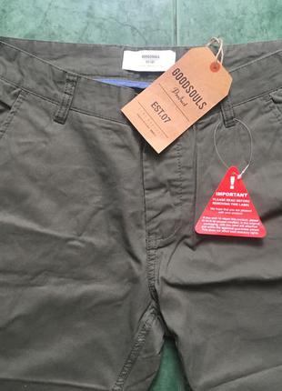 Фирменные мужские штаны, брюки, чиносы goodsouls, размер 32, м3 фото