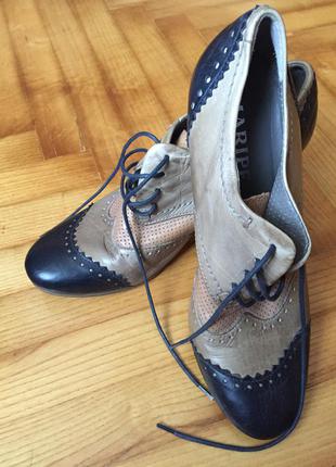 Кожаные туфли от итальянского премиум бренда maripe! p.-37.53 фото