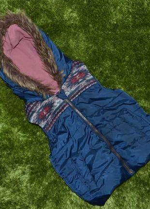 Тепла жилетка для дівчинки! 116ріст б/у. стан +