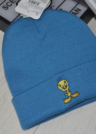 Новая фирменная шапка бини с аппликацией унисекс lc waikiki вайкики цяпа птичка tweety твити7 фото
