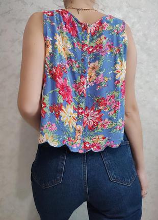 Крута вінтажна блуза на гудзиках у квітковий принт атм6 фото