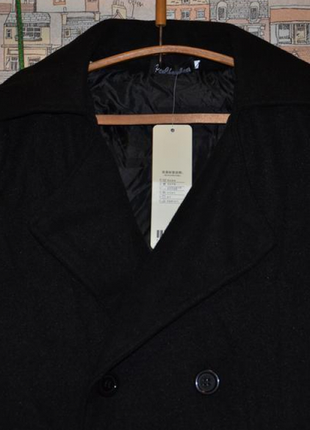 Новое мужское черное пальто5 фото