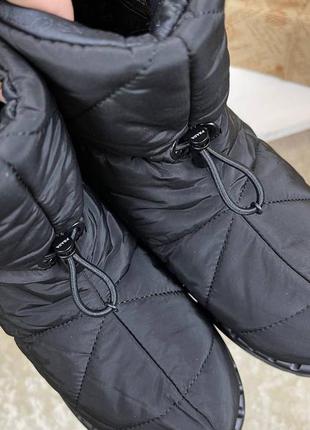 Дутики чоботи жіночі чорні брендові люкс в стиле prada5 фото