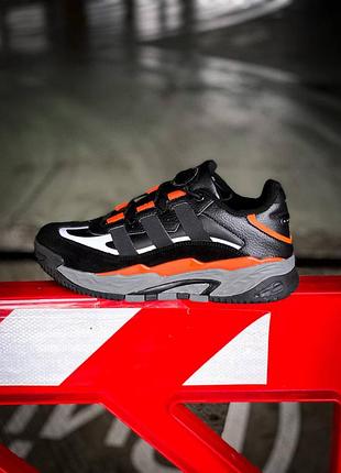 Кроссовки adidas niteball "black/orange "2 фото